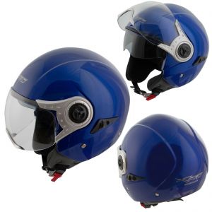MOTO אתר הדילים המוטוריים קסדות מבוגרים Casco Jet Helmet Parasol Visor Avio Scooter Moto Homologado Azul