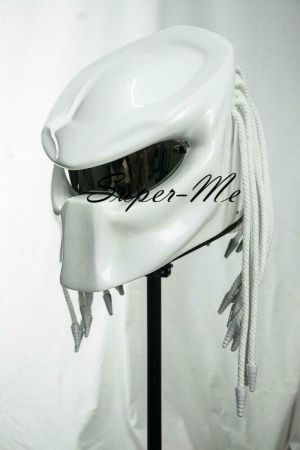 MOTO אתר הדילים המוטוריים קסדות מבוגרים Custom Made Predator Helmet Full Face Pure Gloss White Design Moto Bike DOT ECE