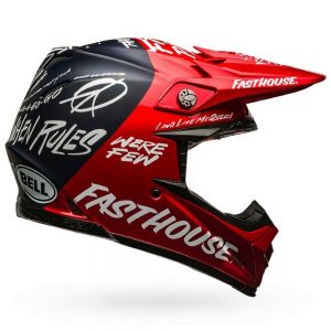 MOTO אתר הדילים המוטוריים קסדות מבוגרים Bell Moto-9 Carbon Flex Fasthouse Day in the Dirt MX Helmet Red/Navy
