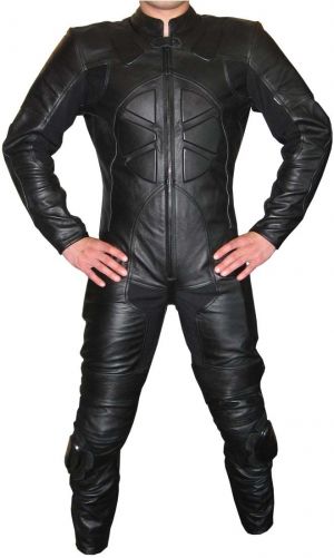 MOTO אתר הדילים המוטוריים חליפות מבוגרים "CHAOS" 1-piece Black Leather Biker Motorcycle Suit - All sizes!
