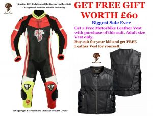 MOTO אתר הדילים המוטוריים חליפות מבוגרים Lionstar RIO Kids Motorbike Motorcycle Racing Leather Suit with CE Armours