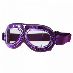 MOTO אתר הדילים המוטוריים משקפי מבוגרים  Motorcycle Goggles Motocross Purple Clear Anti Dust Glasses Retro Aviator New