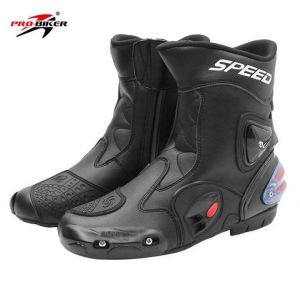 MOTO אתר הדילים המוטוריים מגפי שטח Men's Leather Boots Motorcycle Motorbike Riding Racing Cycling Protective Boots