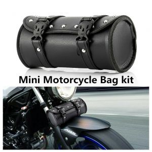 MOTO אתר הדילים המוטוריים תיקים, תיקי גב וערכות שתיה Motorcycle Cruiser Tool Bag Fork Barrel Shape Handlebar Front Fork Bag Black