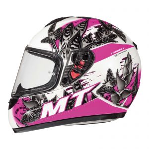 MOTO אתר הדילים המוטוריים קסדות ילדים MT Thunder Kids Breeze Full Face Motorcycle Motorbike Helmet - Pearl Pink