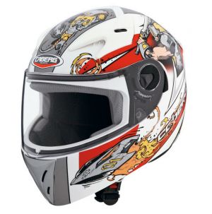 MOTO אתר הדילים המוטוריים קסדות ילדים Caberg V-Kid Warrior Kids Motorcycle Full Face Helmet - White/Red - XXX-S