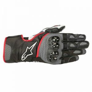 Alpinestars SP-2 V2 Leather Gloves Black / Grey / Fluo Red