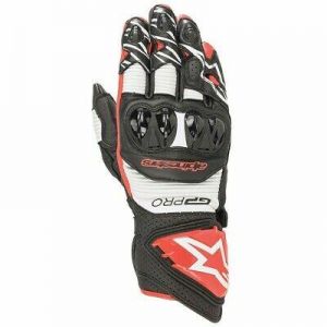 Alpinestars GP PRO R3 Black White Red Glove Leather Motorcycle Race Gloves