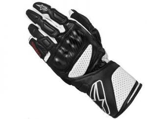 Alpinestars SP-8 SP8 Leather Glove White Black Motorbike Motorcycle Gloves - 3XL