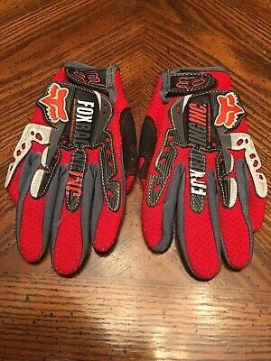 Fox Racing Dirt Paw Red Gloves MX ATV Off-Road Youth Size Kxxsm-3