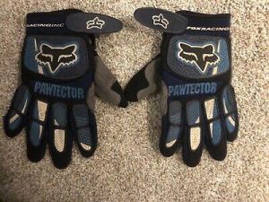 MOTO אתר הדילים המוטוריים כפפות מבוגרים Fox Racing Pawtector Motocross MX Gloves Size 9 Blue Vintage Mid 90s Rare